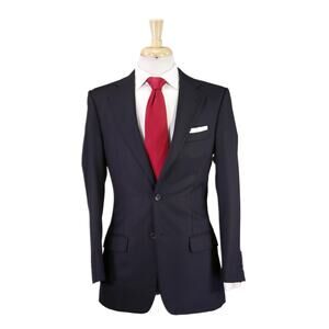 Gucci Tom Ford Era Solid Black 2-Btn Wool Suit Eu 44 - US 34R